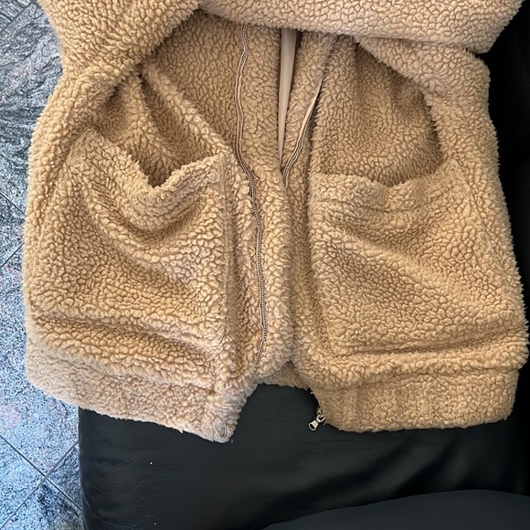 Womens I AM GIA teddy coat camel brown size M - Picture 5 of 6